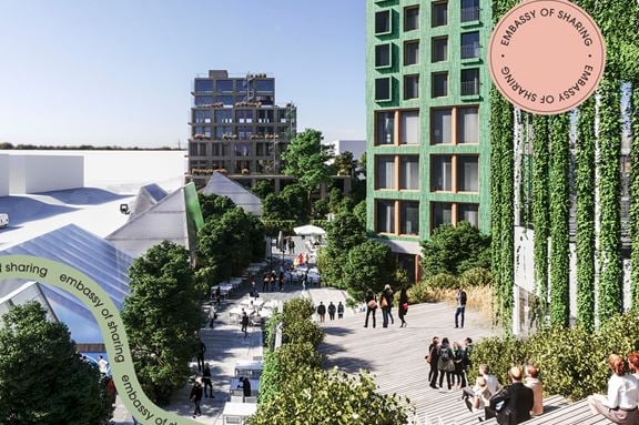 Levnadskonstnären i Embassy of Sharing i Hyllie i Malmö