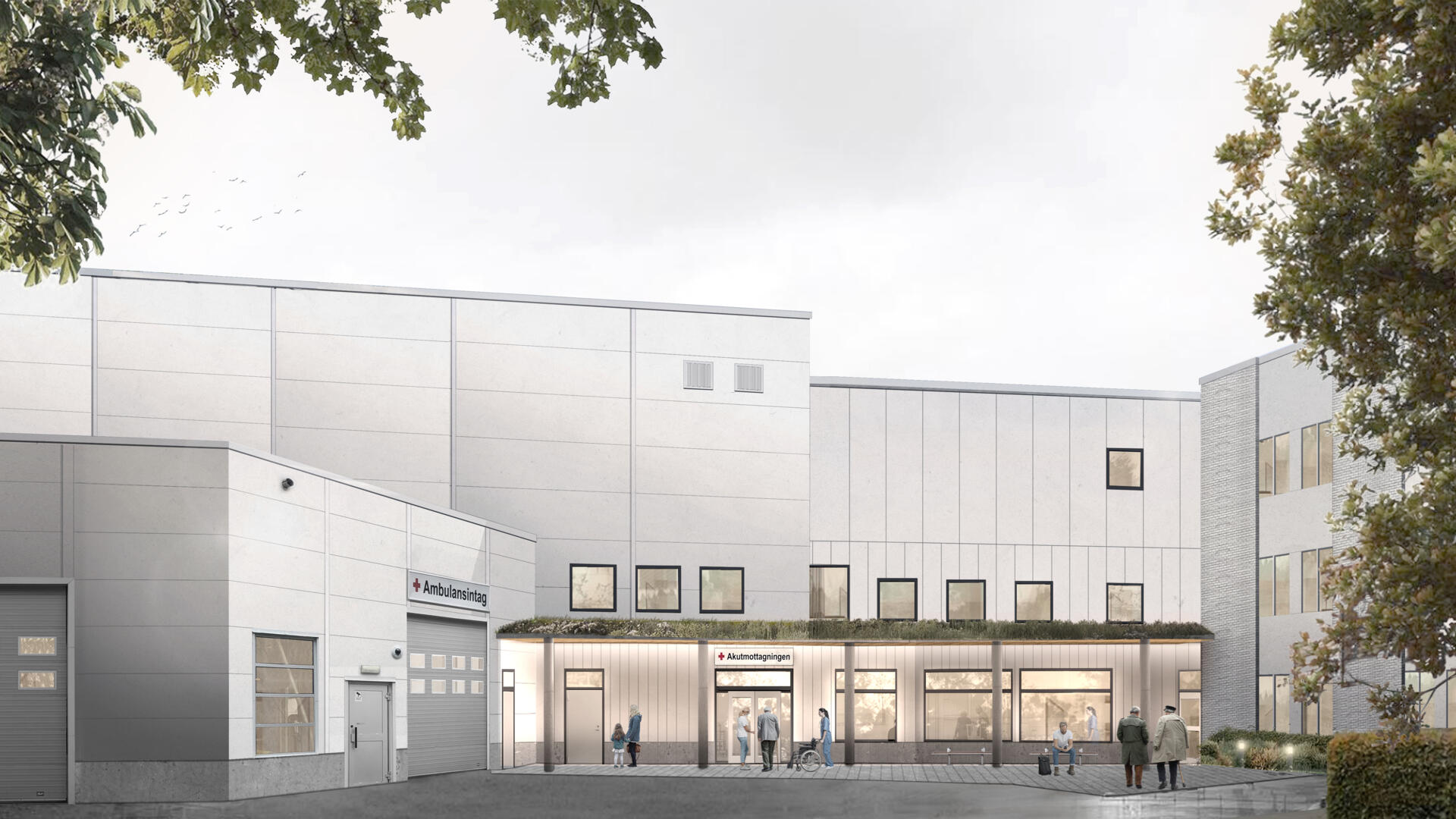 Illustration av Höglandssjukhuset efter ombyggnad