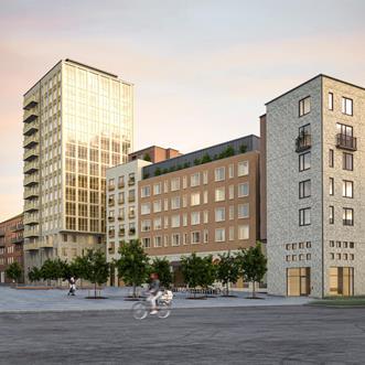 Exteriör över Granitor Properties bostäder Brf Sala Slottsvy i Uppsala