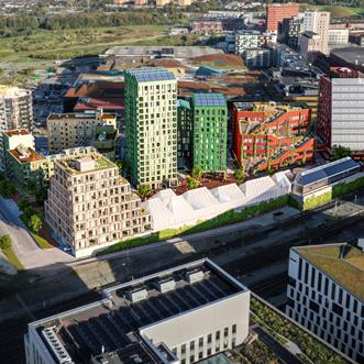 Stor visionsbild över området Embassy of Sharing som tar form i Malmö