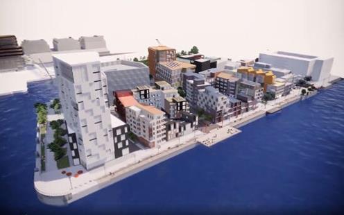 3D-bild över Oceanhamnen i Helsingborg