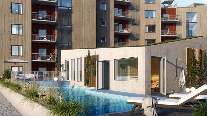 Exteriör bild över Granitor Properties bostäder Brf Biologen 2 i Växjö