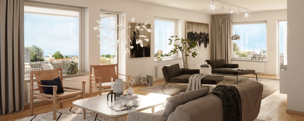 Exteriör över Granitors bostäder Brf Lägerplatsen i Landskrona